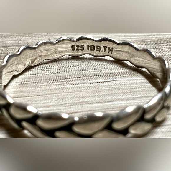 Vintage Designer Signed IBB Sterling Silver Wheat Ring, Size 8.5, 1.4g - Picture 3 of 7